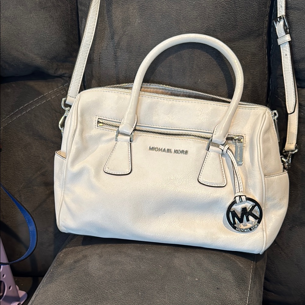 Michael Kors White Leather Handbag